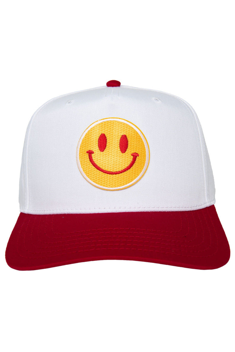 Red/Yellow Happy Face Two-Toned Vintage Hat - Katydid.com