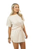 Beige and White Matching Skirt and Top Set - Katydid.com