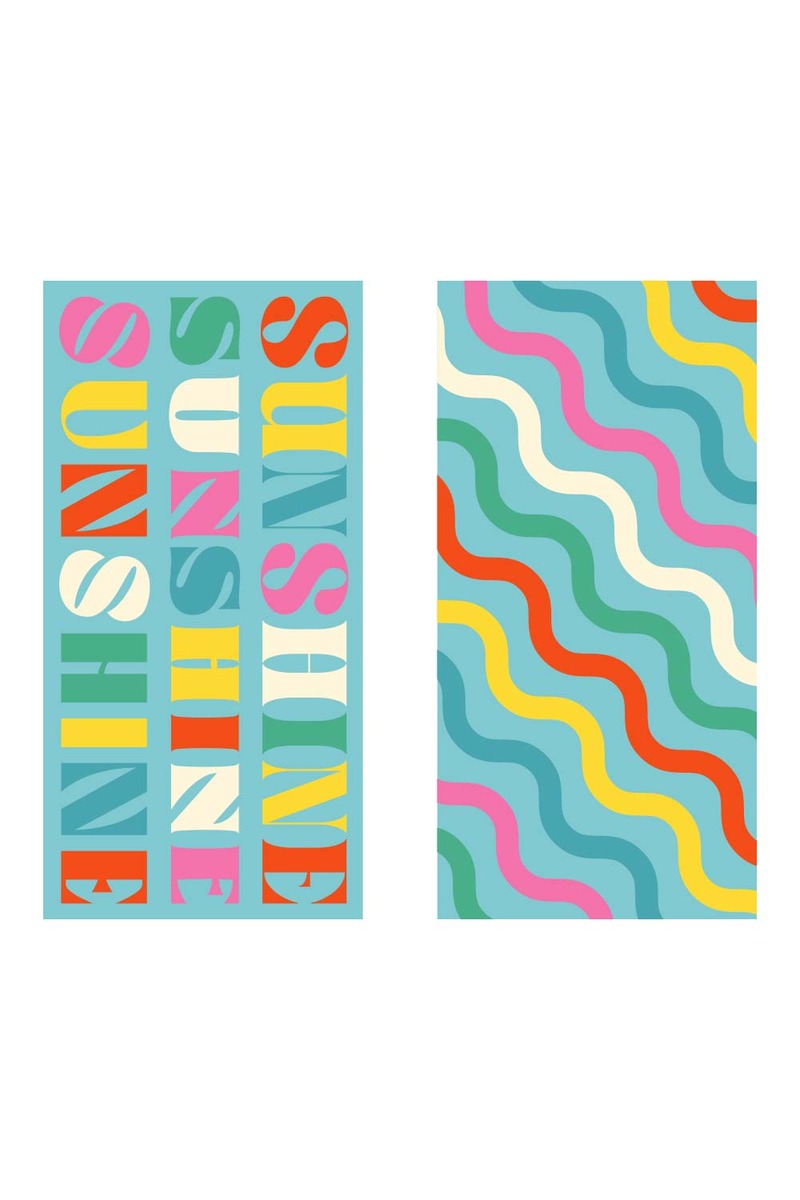 Sunshine Sunshine Sunshine Reversible Quick Dry Towel