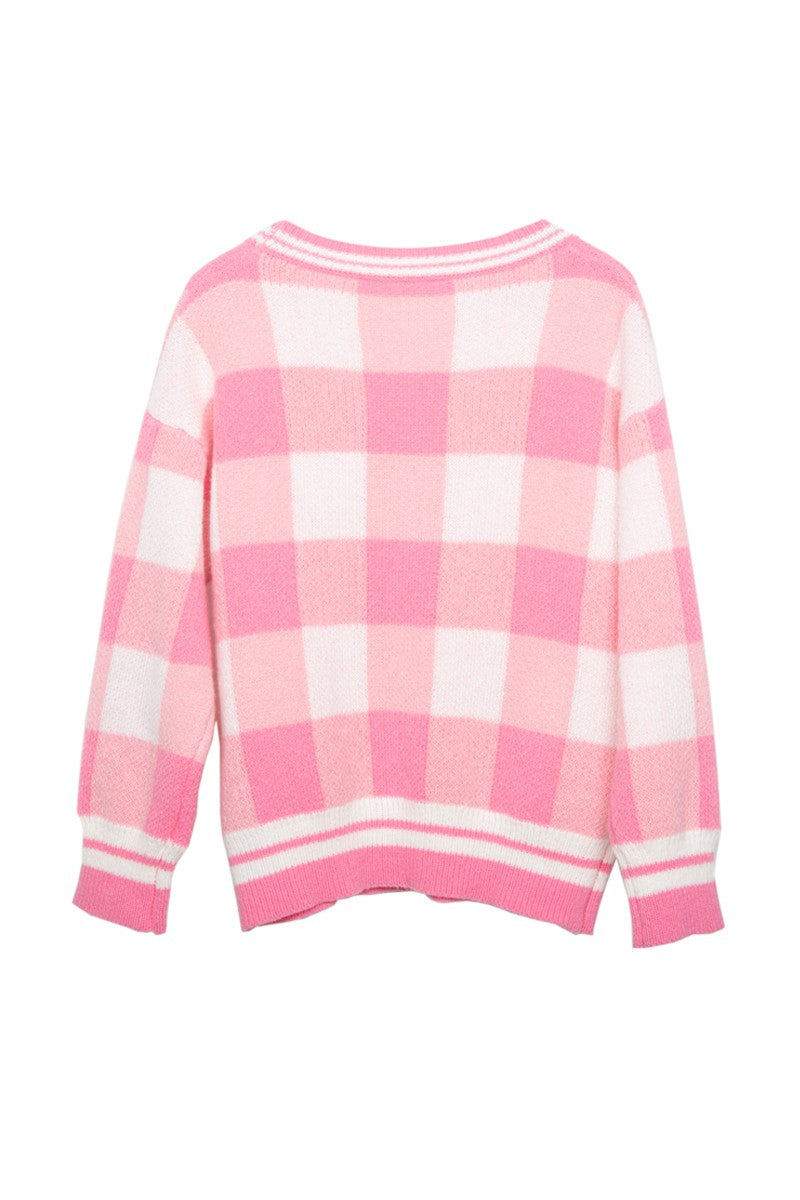 Pink Plaid Knit Cardigan | Women's Fall Outerwear | Katydid