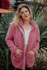 Mauve Oversized Sherpa Fleece Jacket