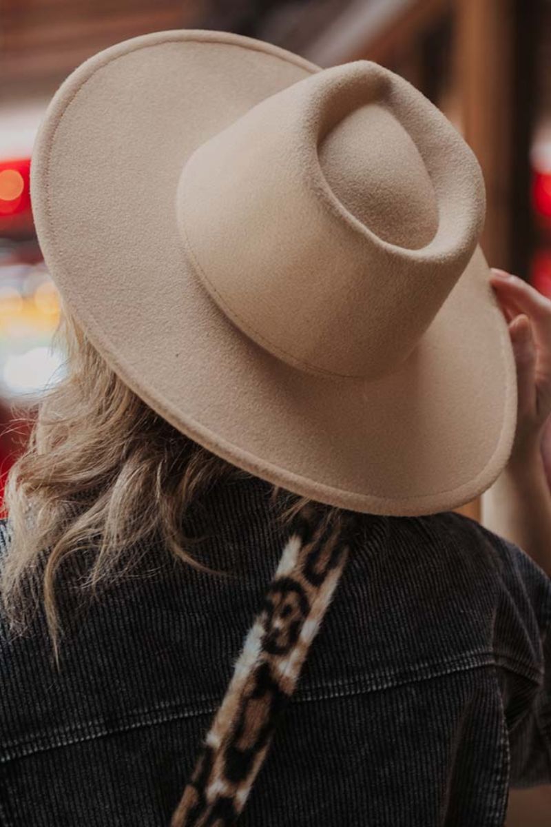 Tan wide brim hat online