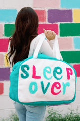 Teal "Sleepover" Colorful Weekender Bag