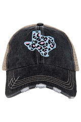 Blue Leopard Texas Trucker Hat