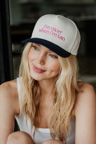 Light Blue Checkered Happy Face Vintage Hat