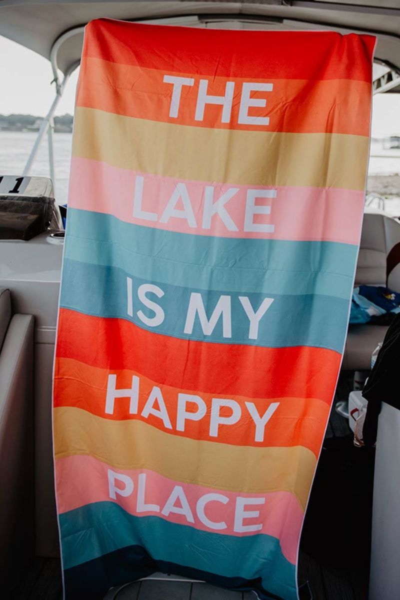 The Lake is My Happy Place Quick Dry Beach Towels