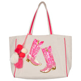 Kicking Boots Sequin Beach Bag Tote