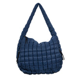 Navy Oversized Quilted Hobo Tote Bag