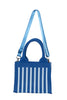 Blue Striped Mini Tote Handbag