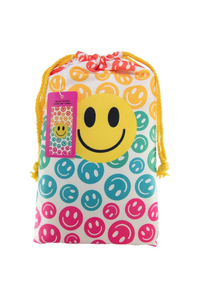 Happy Face Repeat Pattern Quick Dry Towel