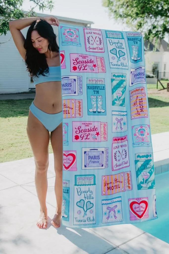 Traveling Matchbook Quick Dry Reversible Towel - Katydid.com