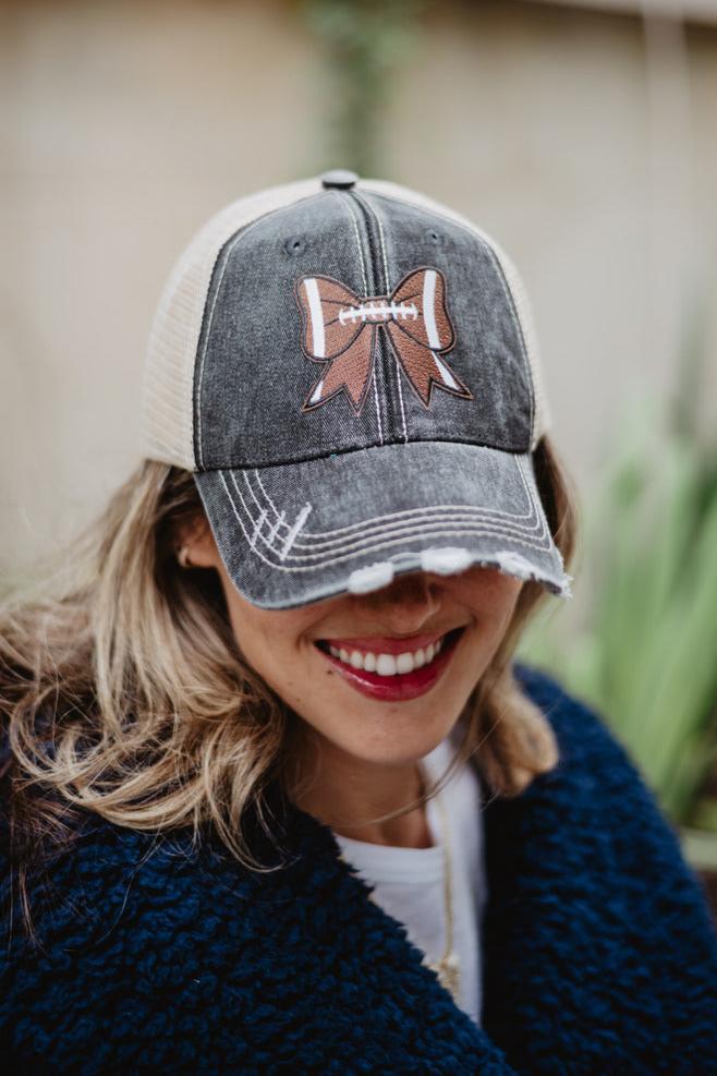 Football Bow Coquette Patch Trucker Hat