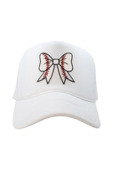 Baseball Bow Coquette Patch Foam Trucker Hat