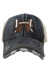 Football Bow Coquette Patch Trucker Hat