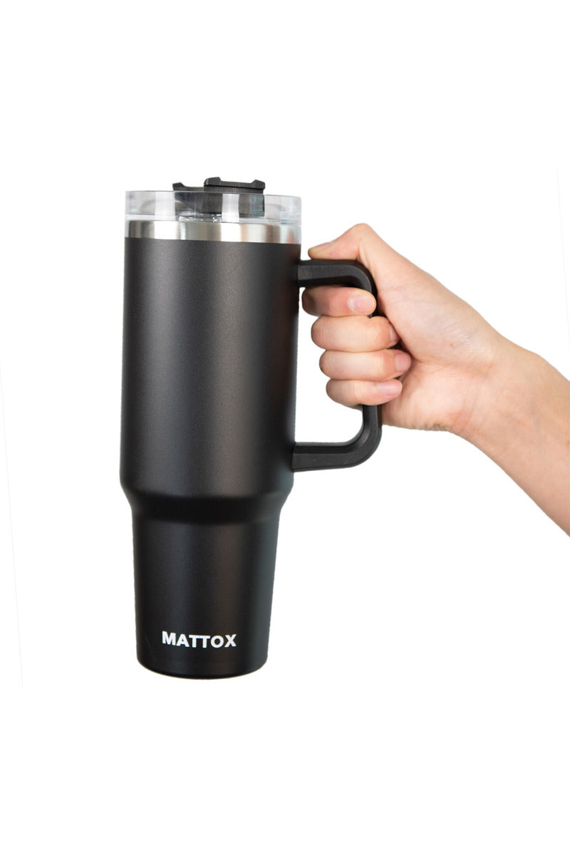 Black Coffee 40 Oz Tumbler with Handle