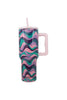 Pink Purple Green Swirl Tumbler Cup