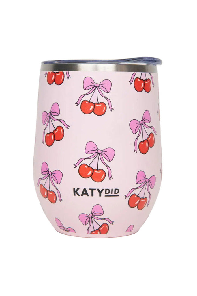 Cherry Bow Wine Tumbler with Lid