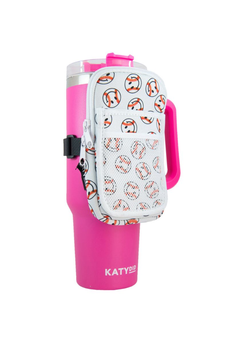 Baseball Happy Face Tumbler ZIPPER POUCH - Katydid.com