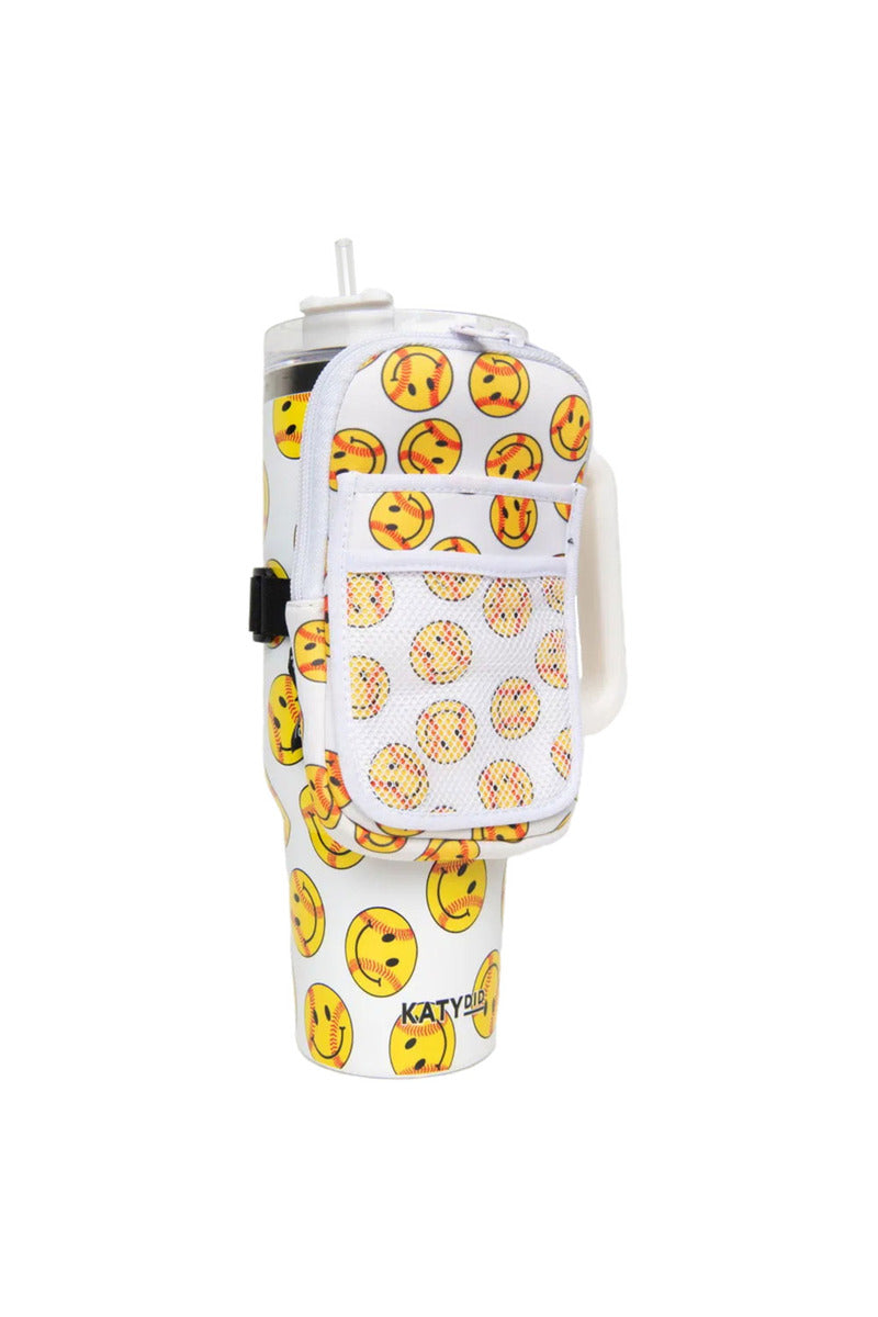 Softball Happy Face Tumbler Pouches - Katydid.com