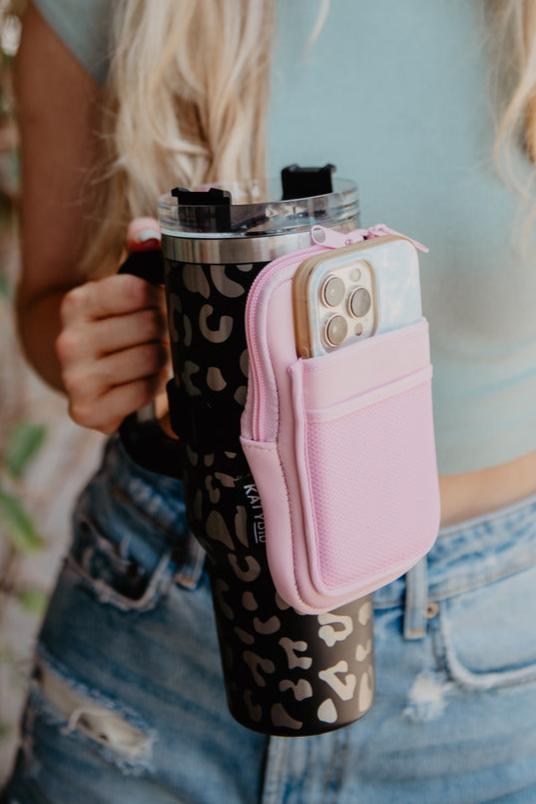Light Pink Tumbler Bottle Zipper Pouch - Katydid.com