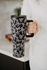 Black & White Bows All Over Drink Tumbler Cup