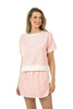 Light Pink and White Two Toned Skirt and Top Set - Katydid.com