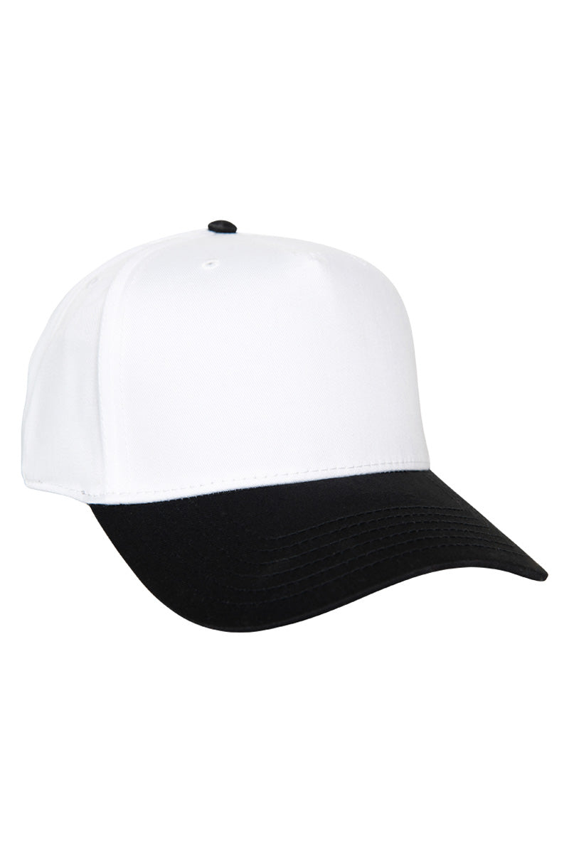 Black and White Blank Two-Toned Fitted Hat - Main Image
