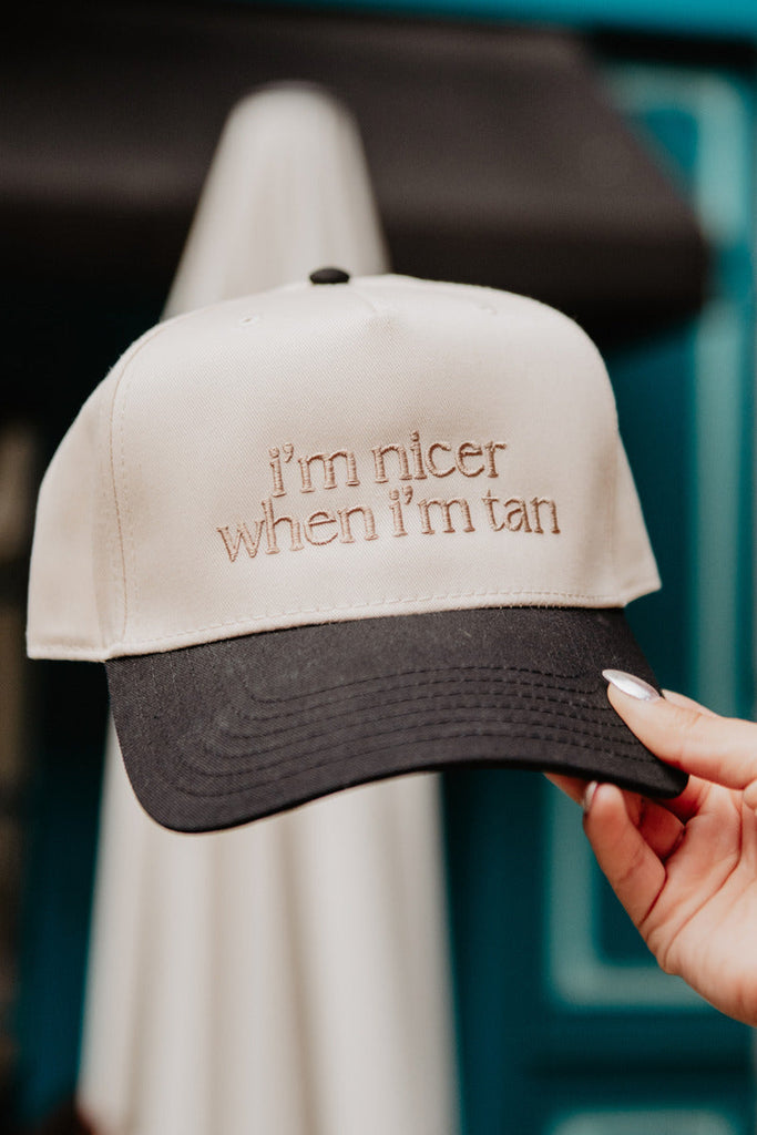 I'm Nicer When I'm Tan Funny Two-Toned Vintage Hats