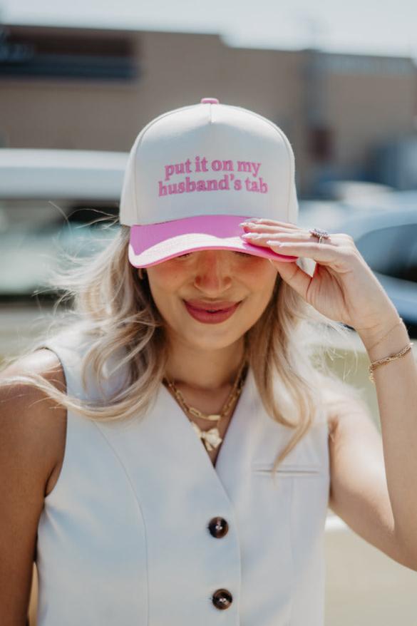 Put It On My Husband's Tab Two-Toned Vintage Hat