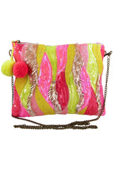 Pink Red Swirls Sequined Clutch Bags Clutches