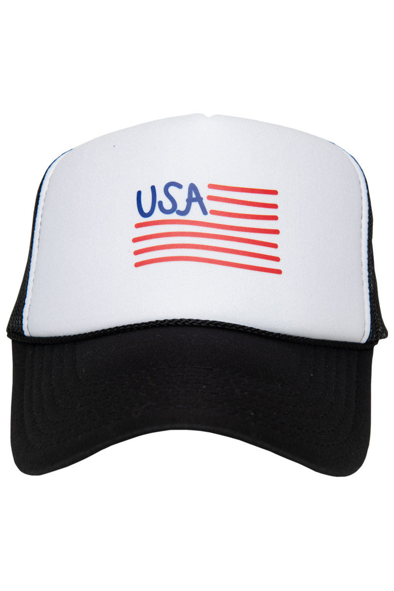 USA Flag Illustration Foam Hat - Katydid.com