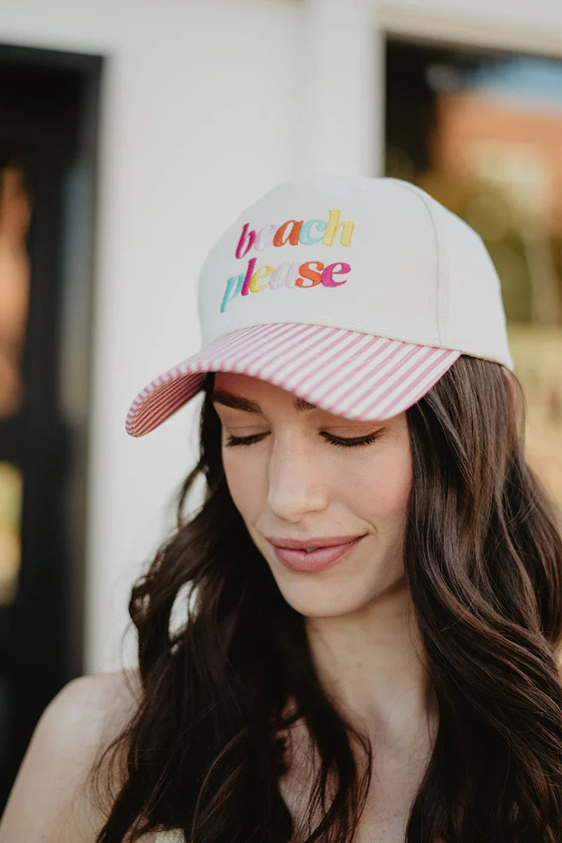 Beach Please (Lowercase) Women's Two-Toned Hat - Katydid.com