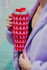 Girly Red Hearts Pattern Drink Tumbler