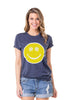 Flower Eye Happy Face Printed T-Shirt