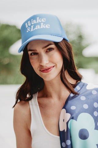 Light Blue Checkered Happy Face Vintage Hat