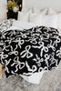 Black & White Bows Couch Blanket