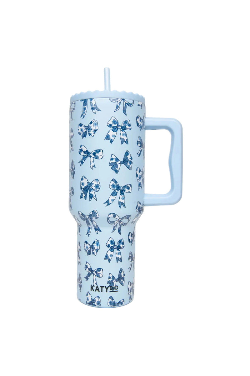 Toile Coquette Bows Stainless Steel Tumbler - Katydid.com