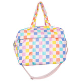 Multicolored Checkerprint Travel Weekender for Women