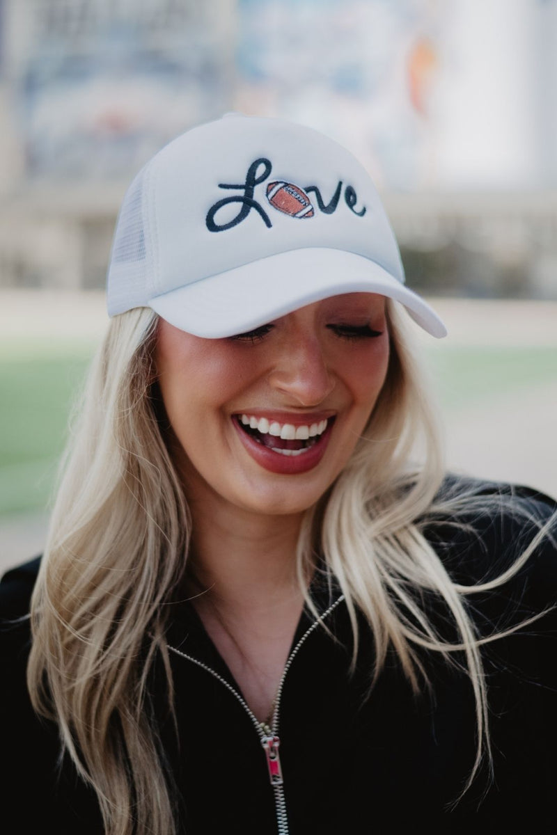 Football Love White Foam Hat - Katydid.com