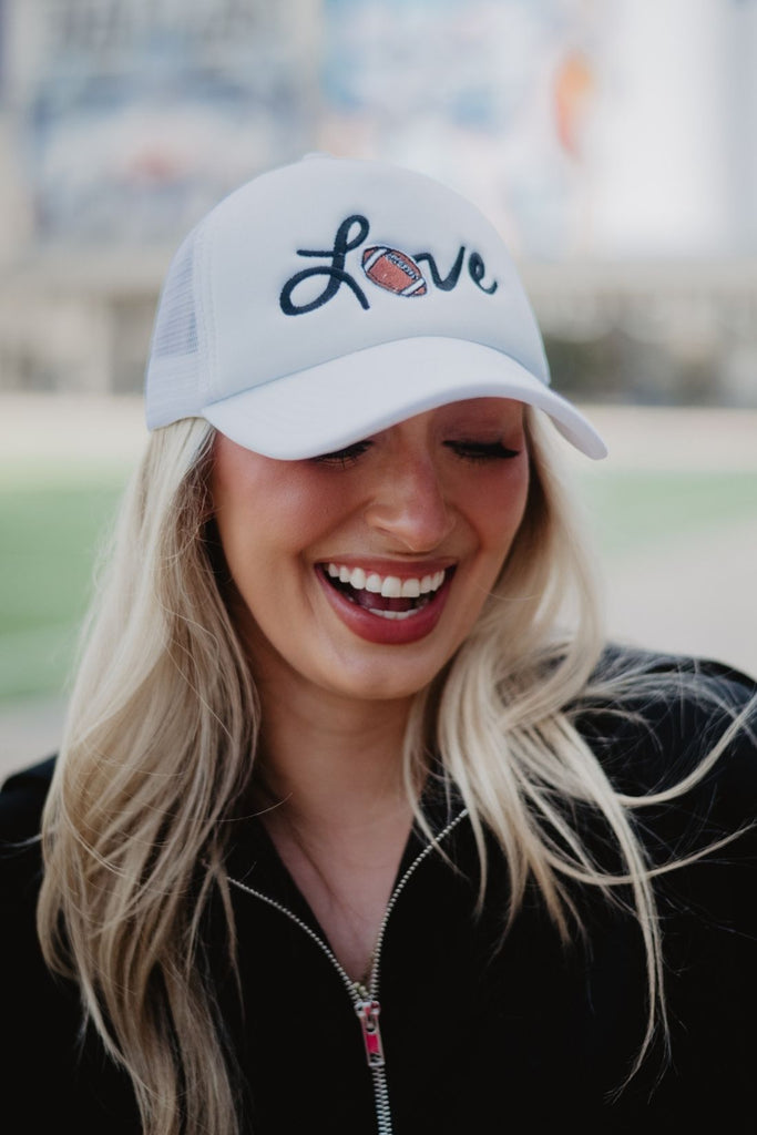Football Love White Foam Hat