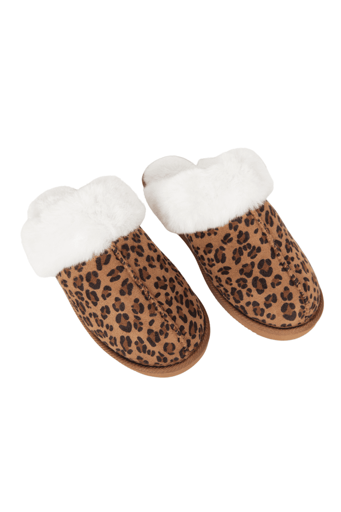 Leopard Print Faux Fur Comfy Slippers