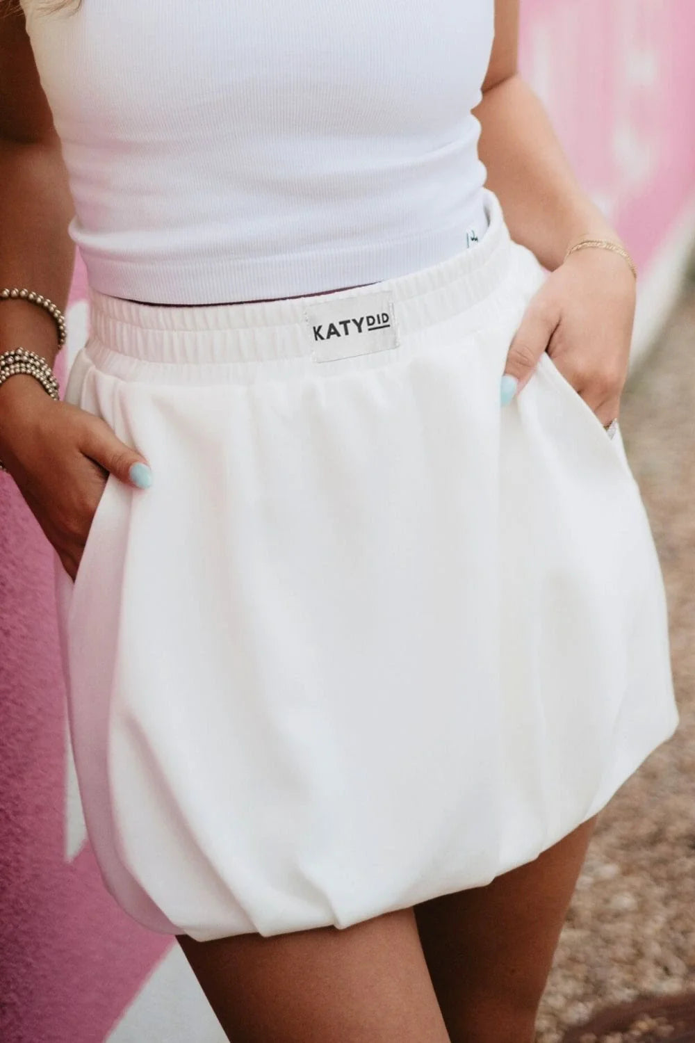 White Scuba Bubble Skirt - Katydid.com