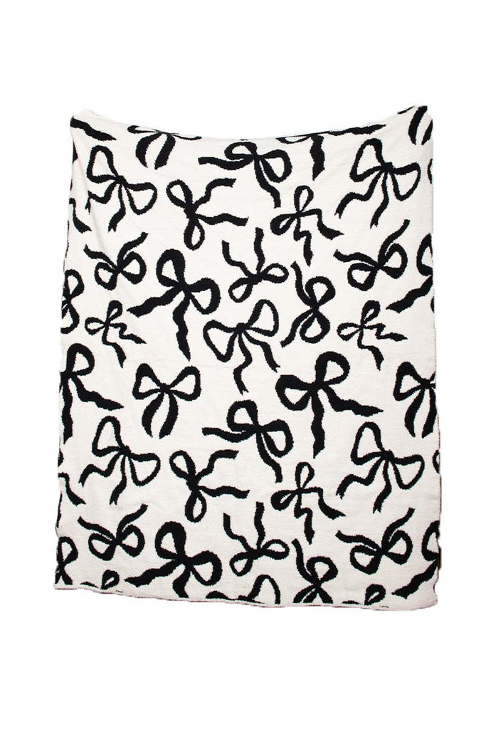 Black & White Bows Couch Blanket