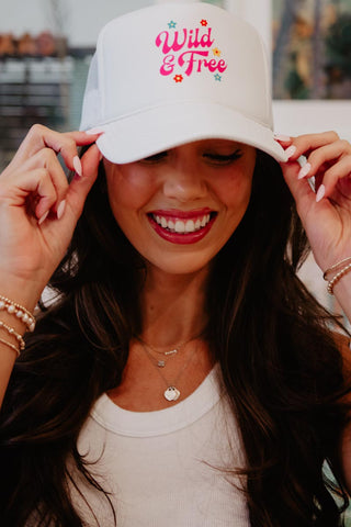 Light Blue Checkered Happy Face Vintage Hat