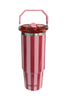 Pink and Wine Striped 30 Oz Cabana Tumbler - Katydid.com