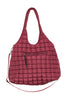 Wine Rectangular Quilted Puffer Tote