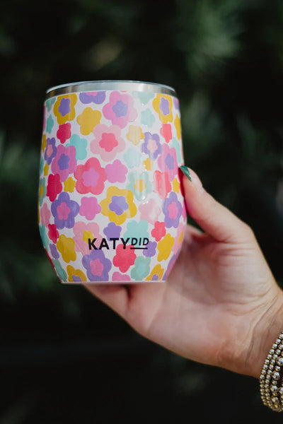 Groovy Flowers Stainless Steel Wine Tumbler