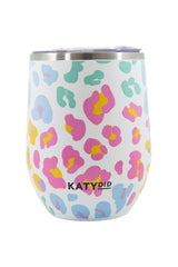 Pastel Leopard WINE TUMBLER With Lid