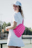 Hot Pink Quilted Sling Bag for Women