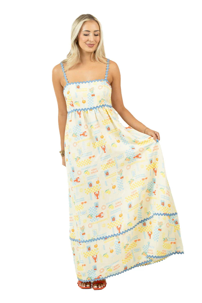 Yellow Italian Summer Maxi Dress | Linen Dress